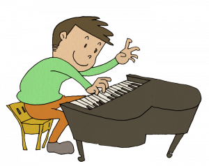 ピアノを弾く男性保育士